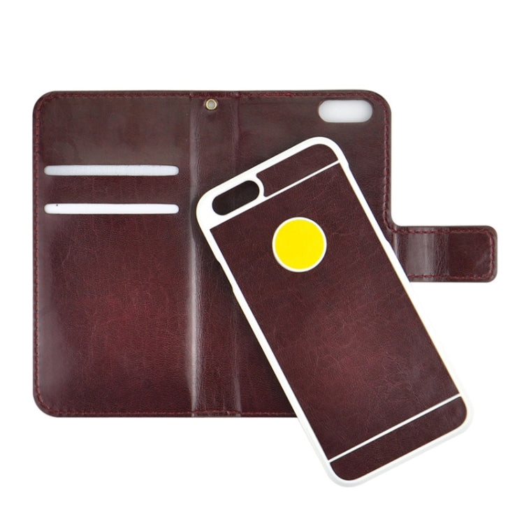 2 in 1 High Light Crazy Horse Texture Horizontal Flip Magnetic Buckle Leather Case with Card Slots for iPhone 6