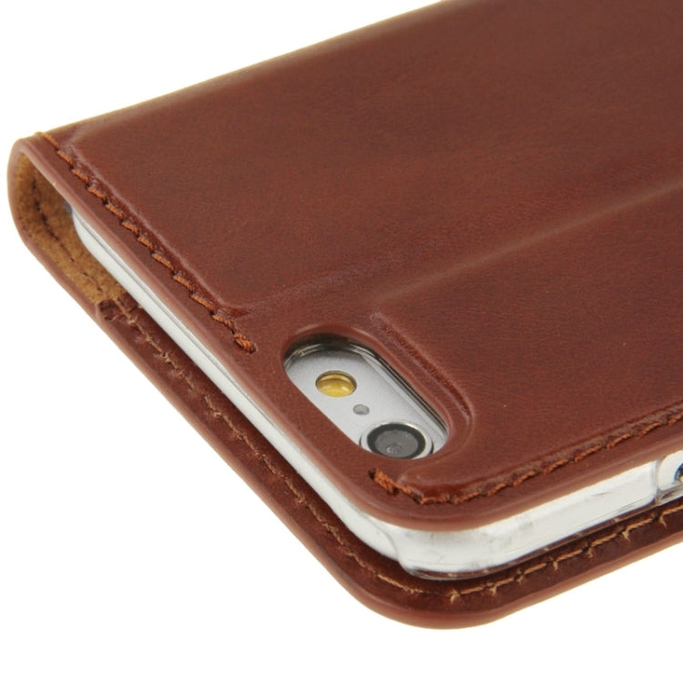 FADDIST Waxed Genuine Cow Flip Leather Case with Holder & Card Slot for iPhone 6 & 6S