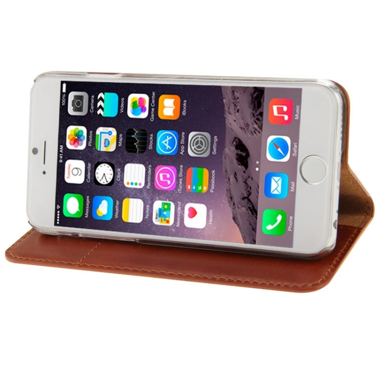FADDIST Waxed Genuine Cow Flip Leather Case with Holder & Card Slot for iPhone 6 & 6S