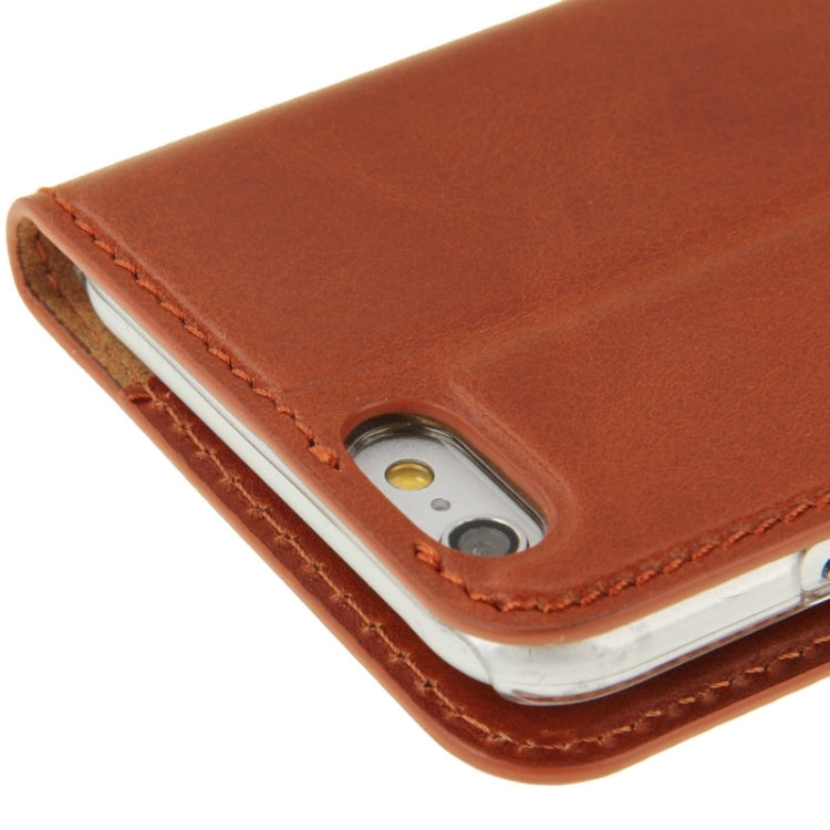 FADDIST Waxed Genuine Cow Flip Leather Case with Holder & Card Slot for iPhone 6 & 6S