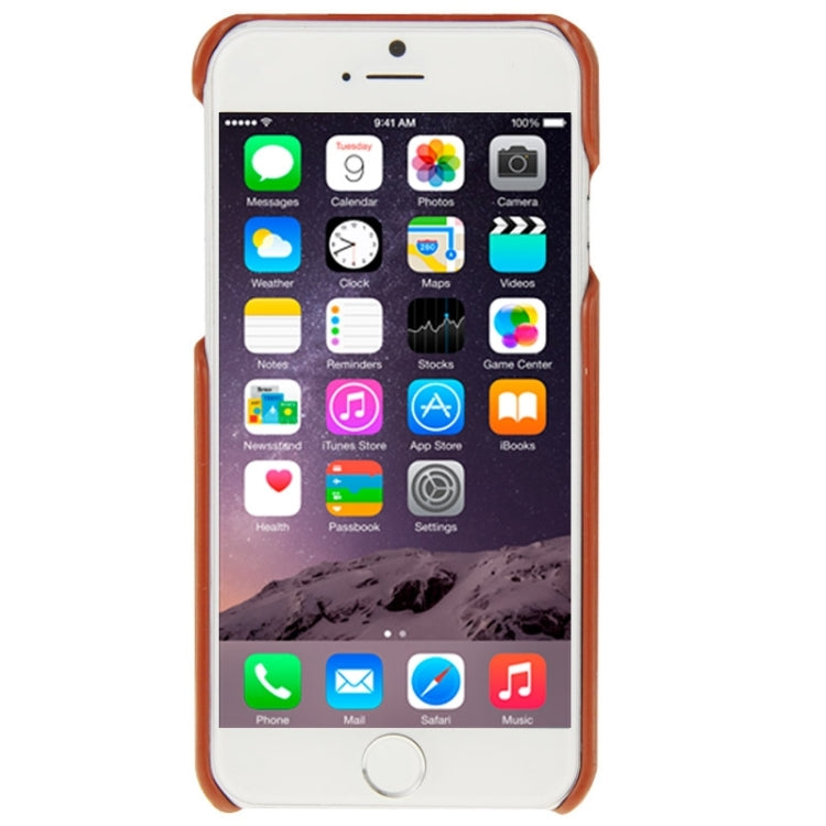 FADDIST Waxed Genuine Cow Leather Back Cover Case with Card Slot for iPhone 6 & 6S(Brown)