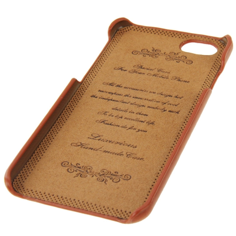FADDIST Waxed Genuine Cow Leather Back Cover Case with Card Slot for iPhone 6 & 6S(Brown)