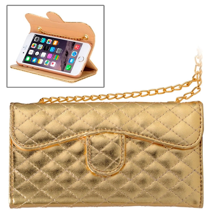 Plaid Texture Shiny Sheepskin Flip Leather Case with Card Slots & Wallet & Holder & Lanyards for iPhone 6 & 6S