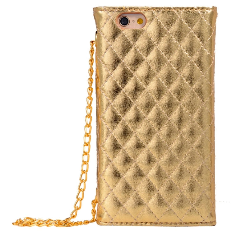 Plaid Texture Shiny Sheepskin Flip Leather Case with Card Slots & Wallet & Holder & Lanyards for iPhone 6 & 6S