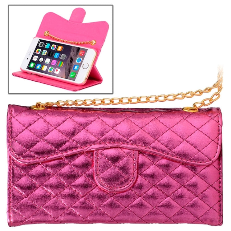 Plaid Texture Shiny Sheepskin Flip Leather Case with Card Slots & Wallet & Holder & Lanyards for iPhone 6 & 6S