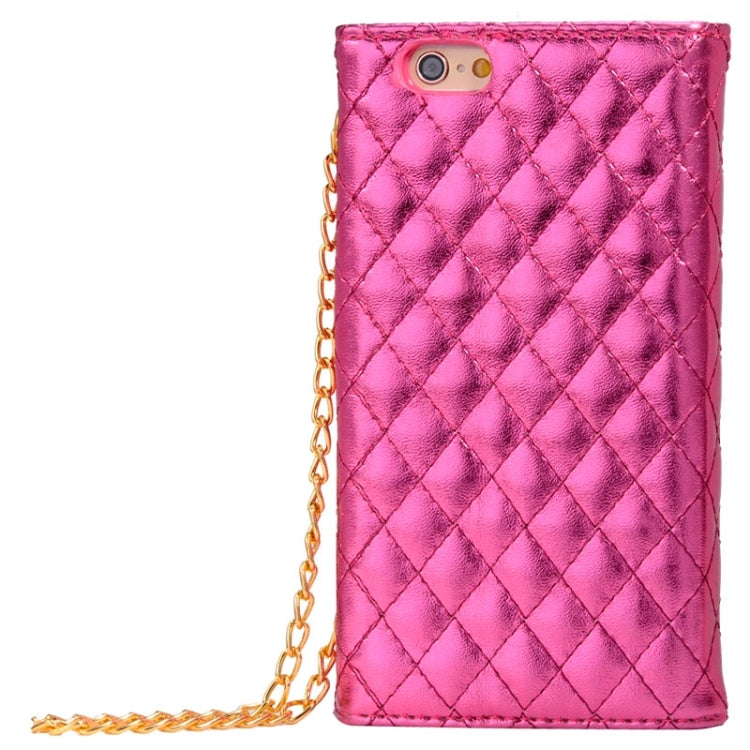 Plaid Texture Shiny Sheepskin Flip Leather Case with Card Slots & Wallet & Holder & Lanyards for iPhone 6 & 6S