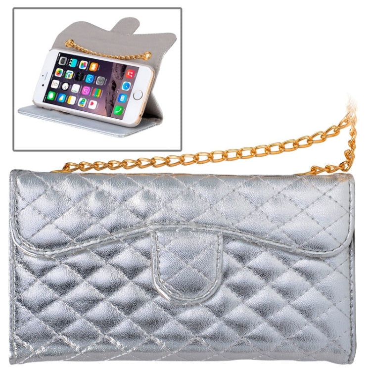 Plaid Texture Shiny Sheepskin Flip Leather Case with Card Slots & Wallet & Holder & Lanyards for iPhone 6 & 6S