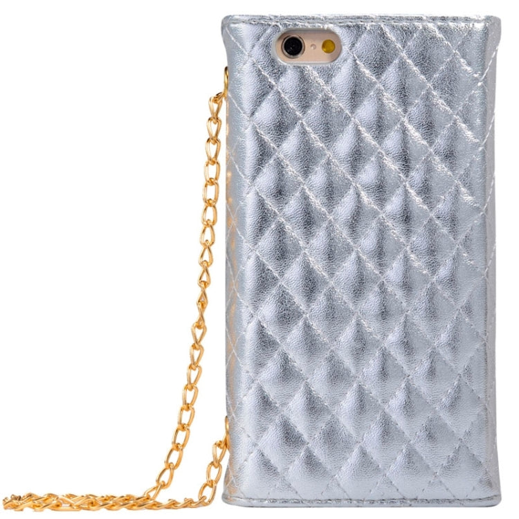 Plaid Texture Shiny Sheepskin Flip Leather Case with Card Slots & Wallet & Holder & Lanyards for iPhone 6 & 6S