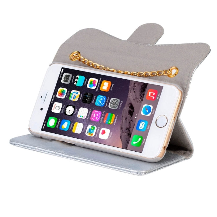 Plaid Texture Shiny Sheepskin Flip Leather Case with Card Slots & Wallet & Holder & Lanyards for iPhone 6 & 6S