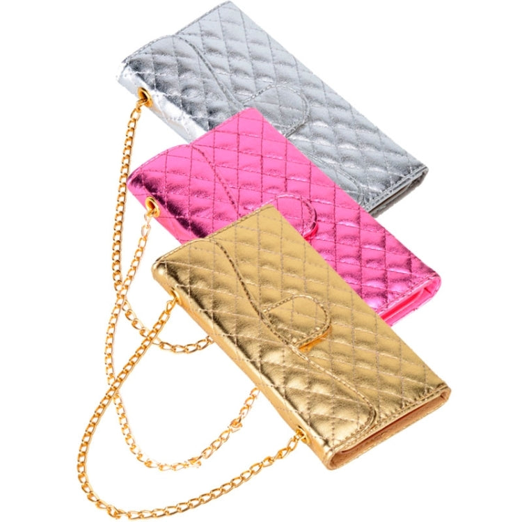 Plaid Texture Shiny Sheepskin Flip Leather Case with Card Slots & Wallet & Holder & Lanyards for iPhone 6 & 6S