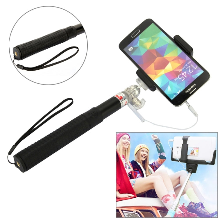 Anti-skid Aluminium Alloy 3.5mm Audio Cable Take Pole Self-timer Controller for iPhone 6 & 6S & 5 / Galaxy S3 / S4 / S5 / NOTE, Max Length: 85cm