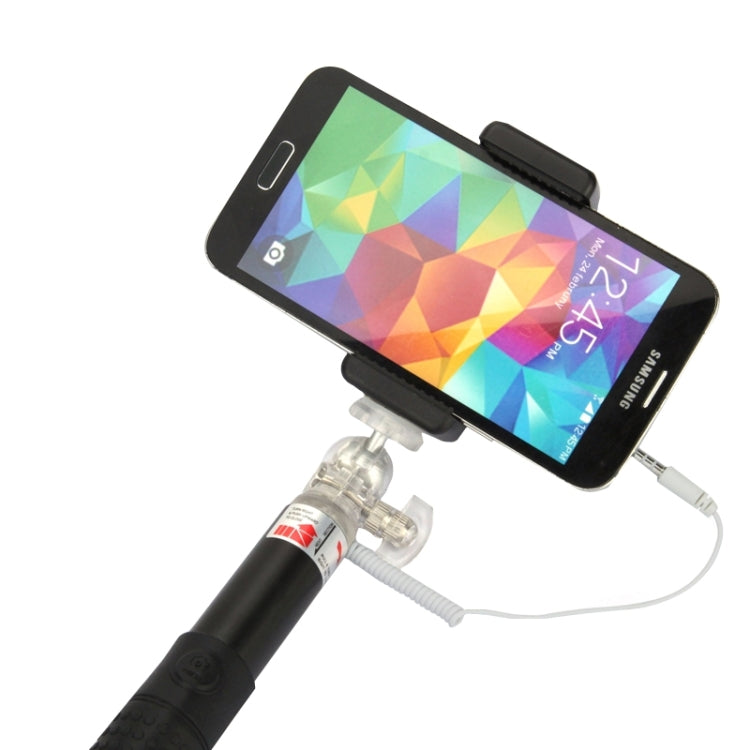 Anti-skid Aluminium Alloy 3.5mm Audio Cable Take Pole Self-timer Controller for iPhone 6 & 6S & 5 / Galaxy S3 / S4 / S5 / NOTE, Max Length: 85cm