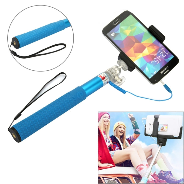 Anti-skid Aluminium Alloy 3.5mm Audio Cable Take Pole Self-timer Controller for iPhone 6 & 6S & 5 / Galaxy S3 / S4 / S5 / NOTE, Max Length: 85cm