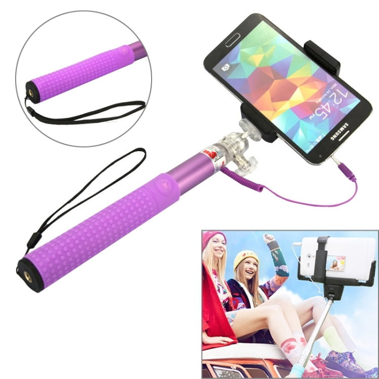 Anti-skid Aluminium Alloy 3.5mm Audio Cable Take Pole Self-timer Controller for iPhone 6 & 6S & 5 / Galaxy S3 / S4 / S5 / NOTE, Max Length: 85cm