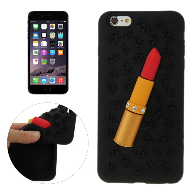 3D Lipstick Pattern Silicone Protective Case for iPhone 6