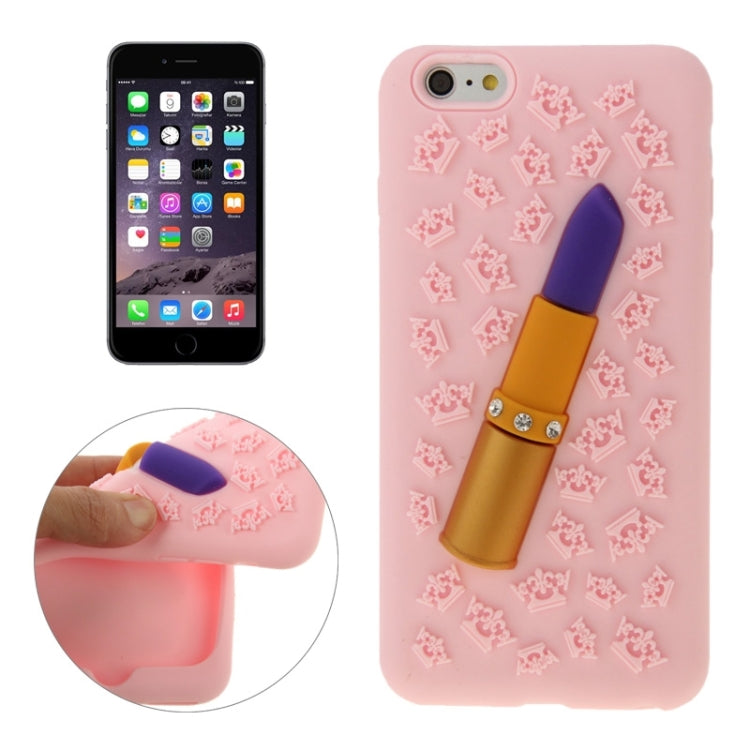3D Lipstick Pattern Silicone Protective Case for iPhone 6