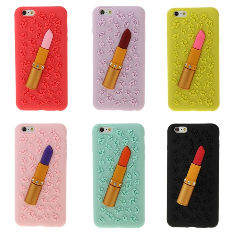 3D Lipstick Pattern Silicone Protective Case for iPhone 6