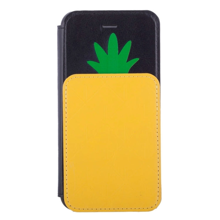 Pineapple Pattern Leather Case with Holder & Card Slot for iPhone 6 & 6S