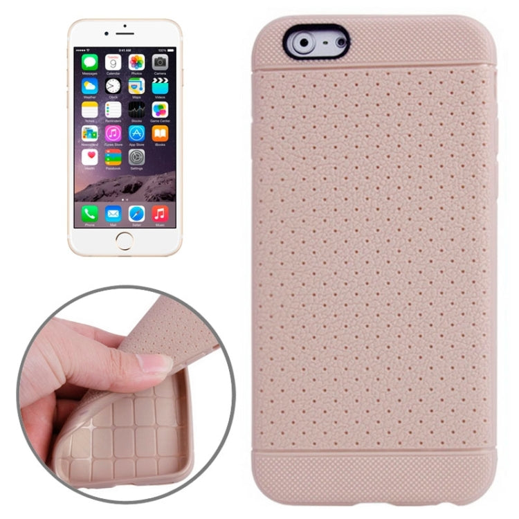 Litchi Texture with Holes Anti-slip TPU Protective Case for iPhone 6 & 6S