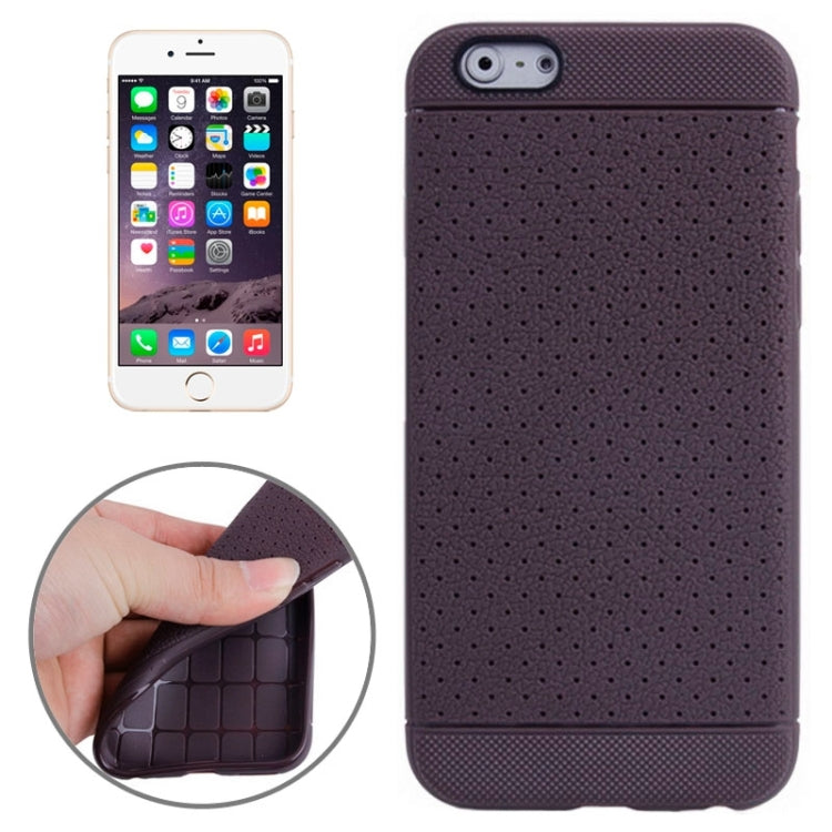 Litchi Texture with Holes Anti-slip TPU Protective Case for iPhone 6 & 6S