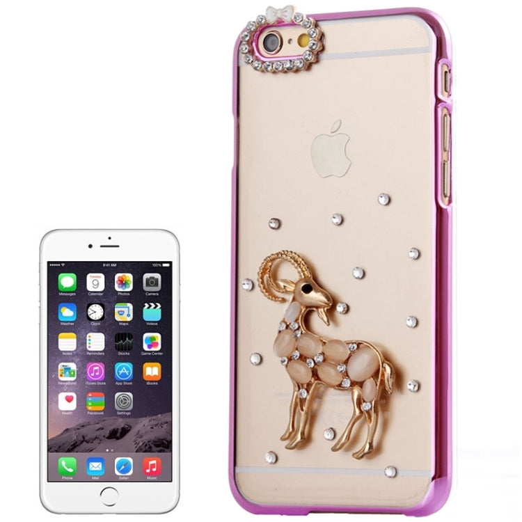 Sheep Pattern Ultra Thin Plating Border Transparent Plastic Back Cover Case for iPhone 6 & 6S