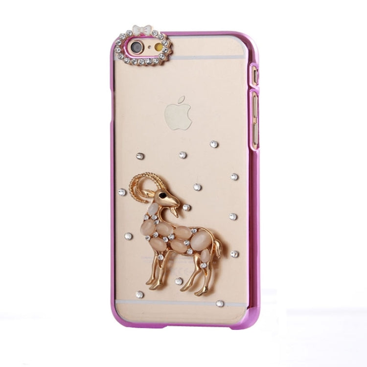 Sheep Pattern Ultra Thin Plating Border Transparent Plastic Back Cover Case for iPhone 6 & 6S