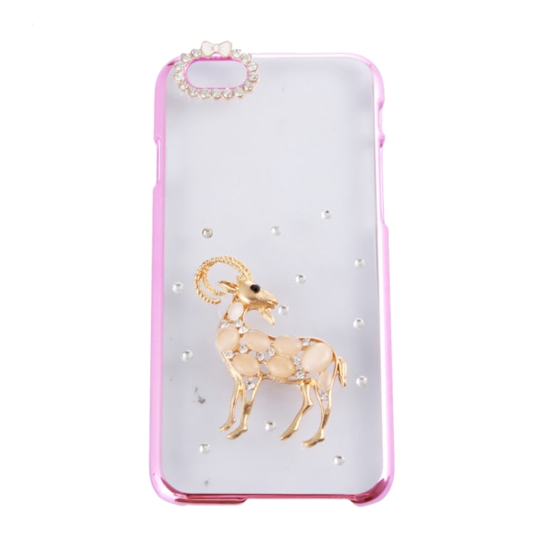 Sheep Pattern Ultra Thin Plating Border Transparent Plastic Back Cover Case for iPhone 6 & 6S