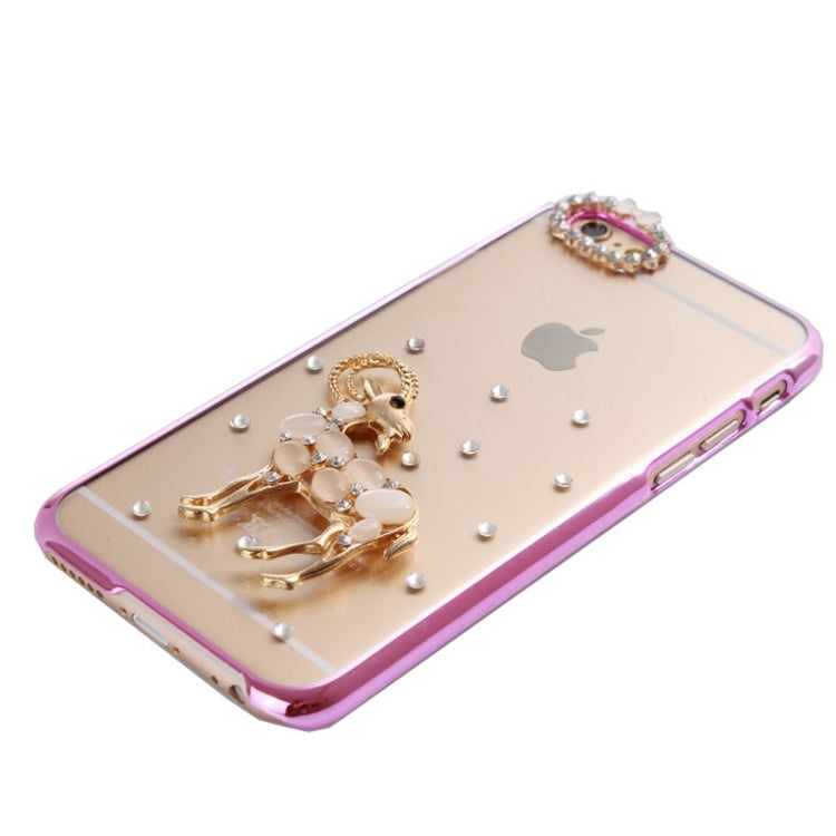 Sheep Pattern Ultra Thin Plating Border Transparent Plastic Back Cover Case for iPhone 6 & 6S