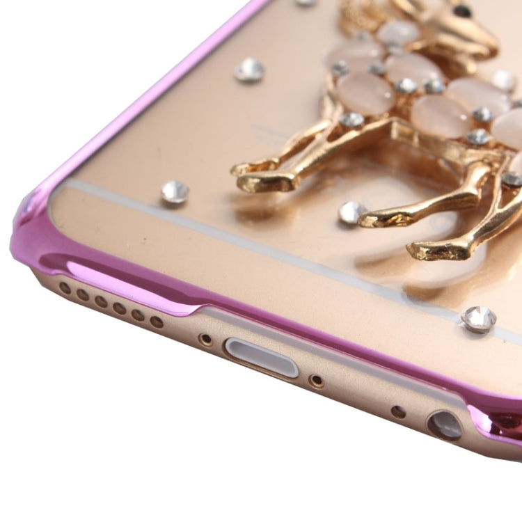 Sheep Pattern Ultra Thin Plating Border Transparent Plastic Back Cover Case for iPhone 6 & 6S