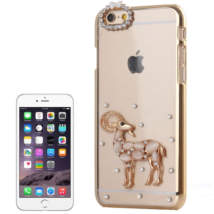 Sheep Pattern Ultra Thin Plating Border Transparent Plastic Back Cover Case for iPhone 6 & 6S