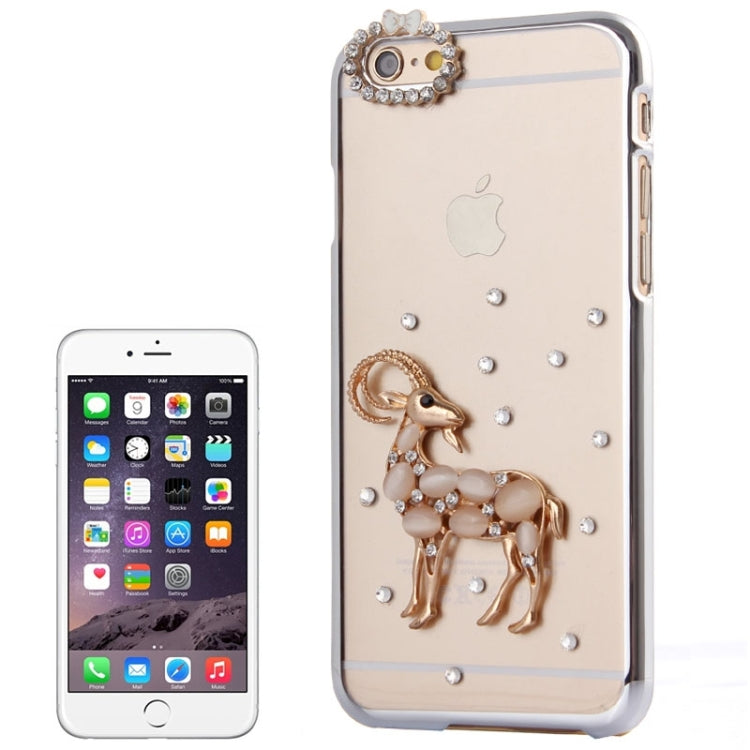 Sheep Pattern Ultra Thin Plating Border Transparent Plastic Back Cover Case for iPhone 6 & 6S