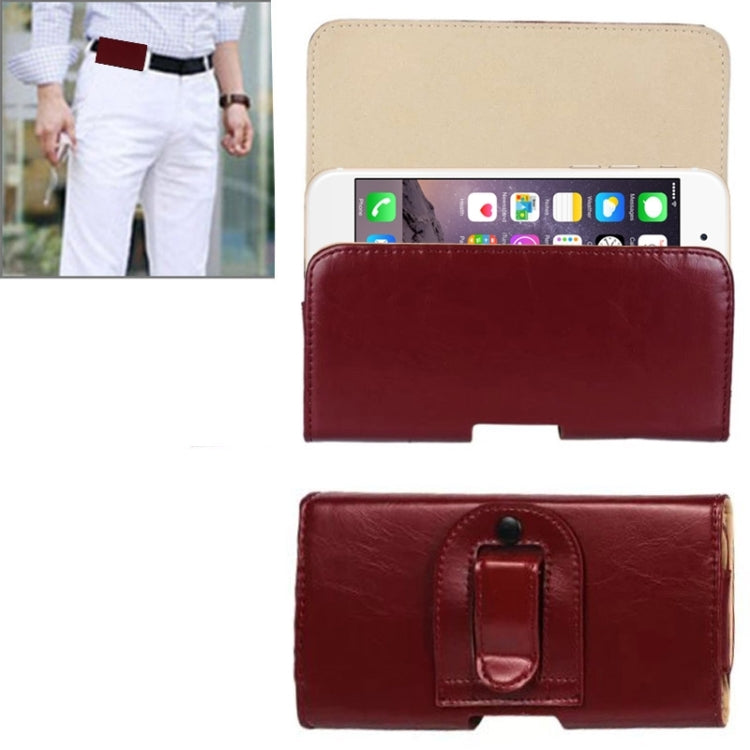 Crazy Horse Texture Horizontal Style Leather Waist Bag for iPhone 6 & 6S & 5 & 5S / Galaxy S5 & S4 & S3