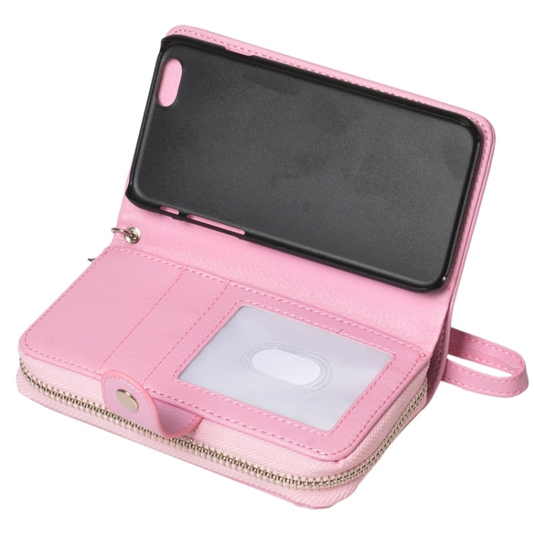 2 in 1 Separable Zipper Wallet Leather Case with Lanyard for iPhone 6
