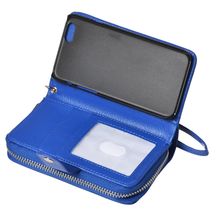 2 in 1 Separable Zipper Wallet Leather Case with Lanyard for iPhone 6