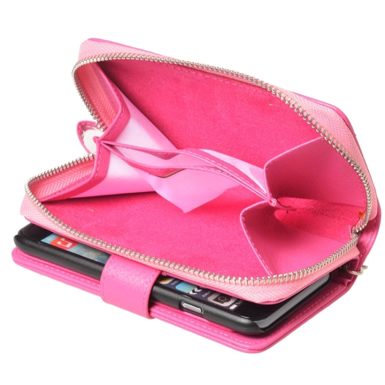 2 in 1 Separable Zipper Wallet Leather Case with Lanyard for iPhone 6