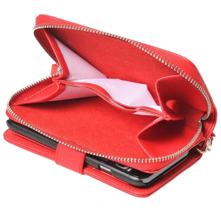 2 in 1 Separable Zipper Wallet Leather Case with Lanyard for iPhone 6