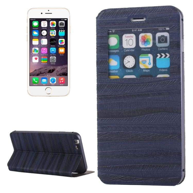 2 in 1 Metal Bumper Frame Horizontal Flip Leather Case with Caller ID Display and Holder for iPhone 6 & 6S