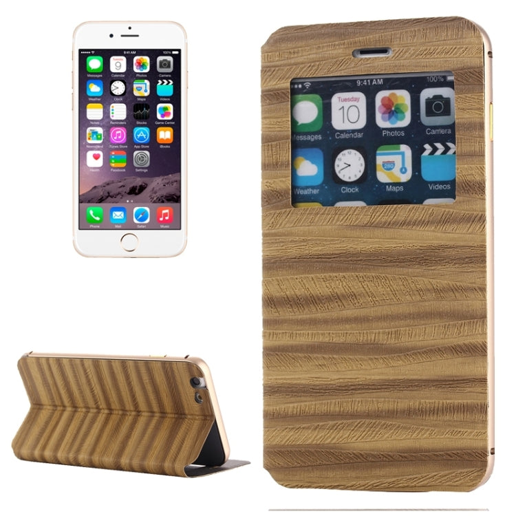 2 in 1 Metal Bumper Frame Horizontal Flip Leather Case with Caller ID Display and Holder for iPhone 6 & 6S