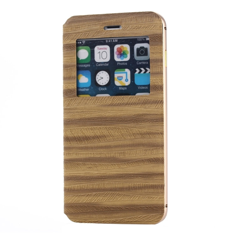 2 in 1 Metal Bumper Frame Horizontal Flip Leather Case with Caller ID Display and Holder for iPhone 6 & 6S