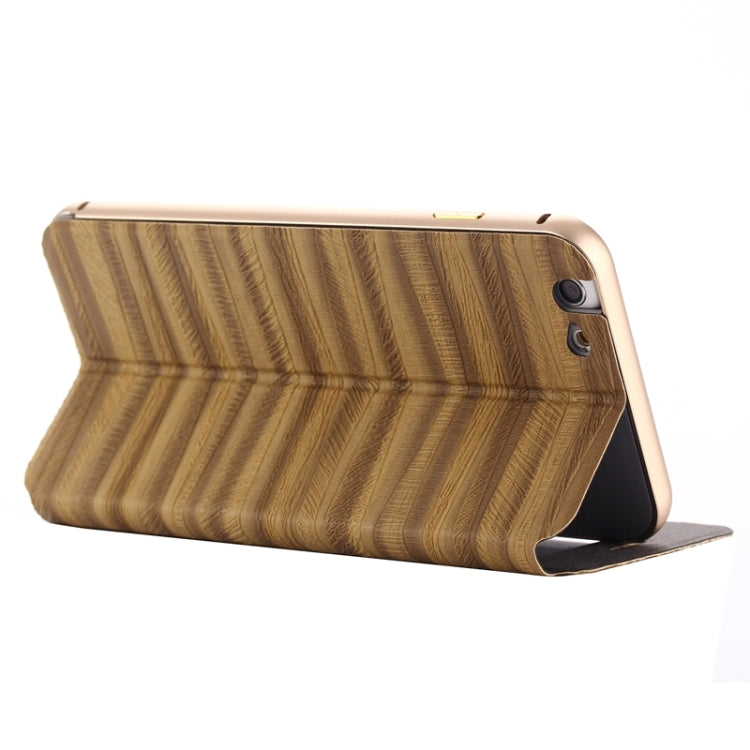 2 in 1 Metal Bumper Frame Horizontal Flip Leather Case with Caller ID Display and Holder for iPhone 6 & 6S