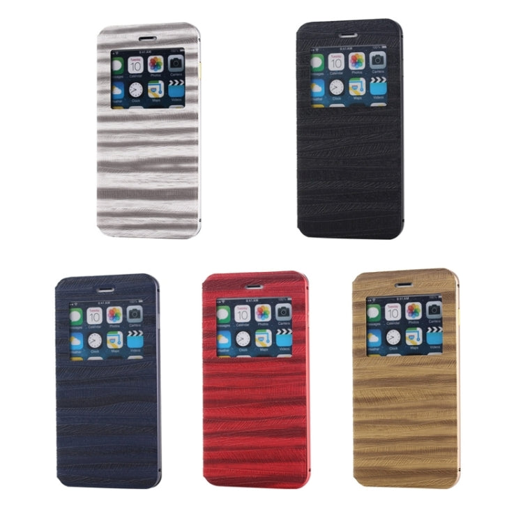 2 in 1 Metal Bumper Frame Horizontal Flip Leather Case with Caller ID Display and Holder for iPhone 6 & 6S