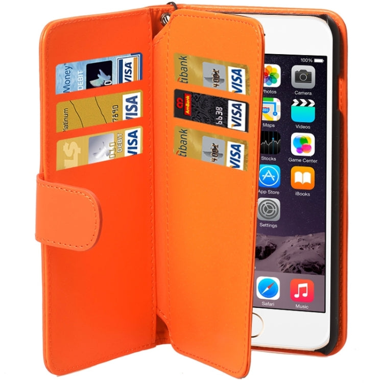 Wallet Style Six Card Slots PU Leather Case with Lanyard for iPhone 6