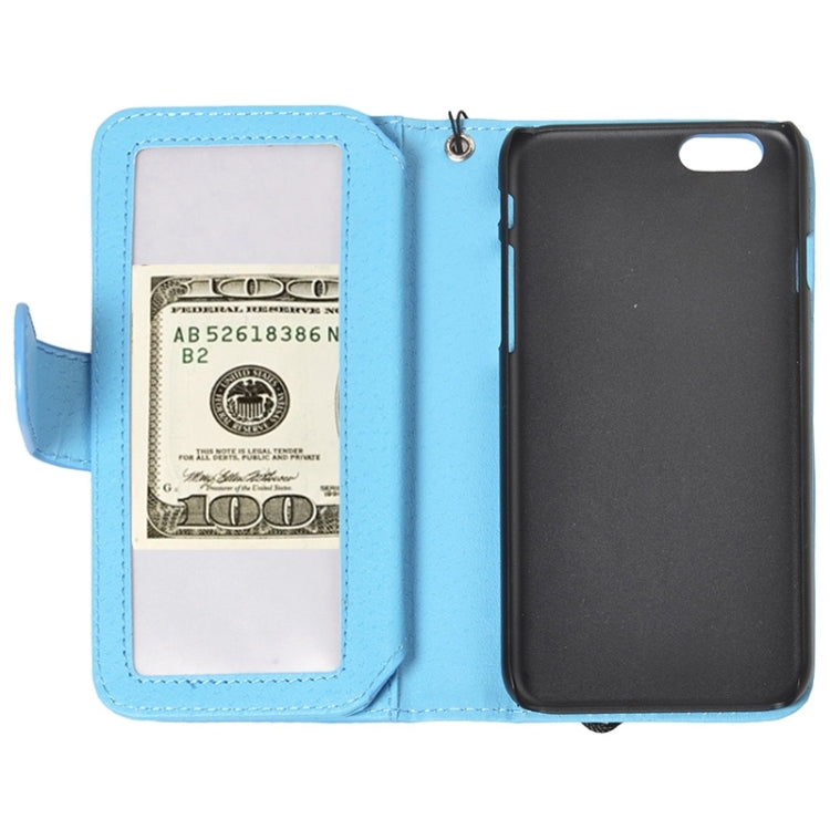 Wallet Style Six Card Slots PU Leather Case with Lanyard for iPhone 6