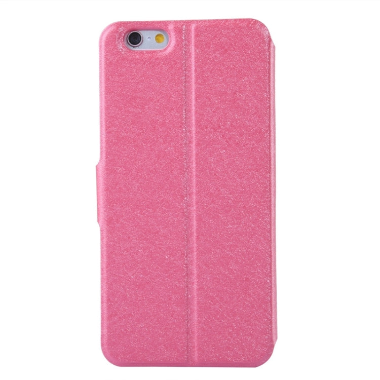 Natural Silk Texture & Stereoscopic Diamond Encrusted Rose Horizontal Flip Leather Case with Holder & Card Slot for iPhone 6