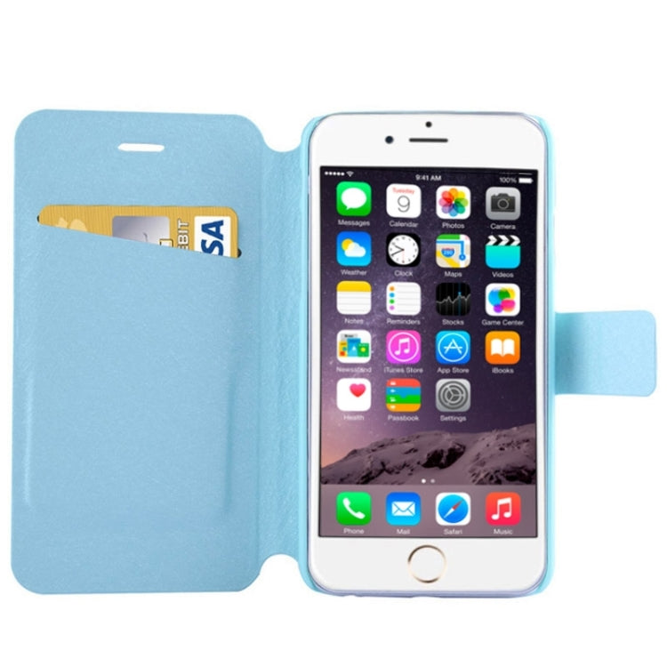 Natural Silk Texture & Stereoscopic Diamond Encrusted Rose Horizontal Flip Leather Case with Holder & Card Slot for iPhone 6
