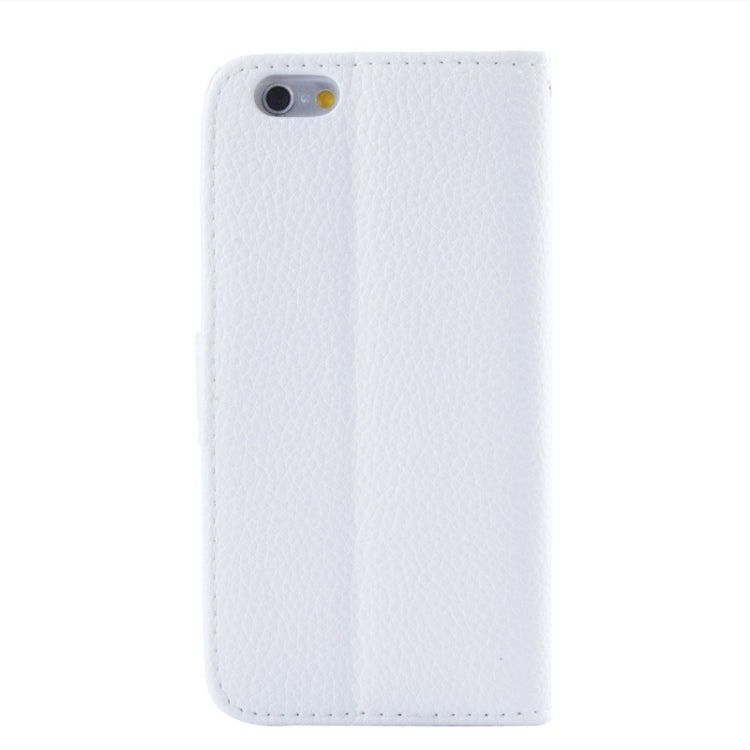 Crazy Horse Texture & Stereoscopic Diamond Encrusted Rose Horizontal Flip Leather Case with Holder & Card Slot for iPhone 6(White)