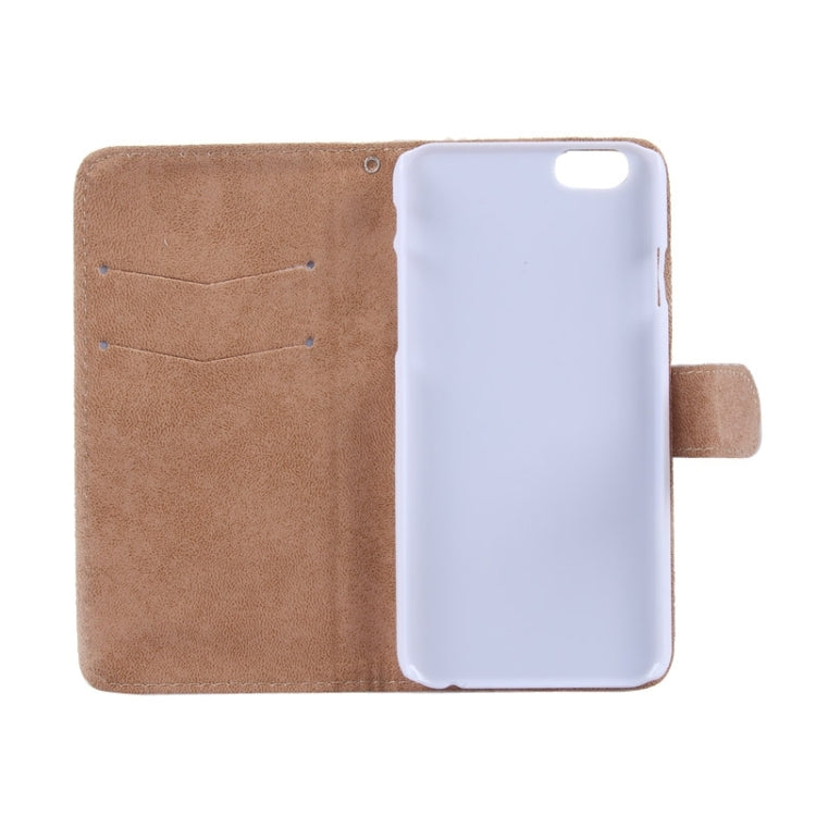 Crazy Horse Texture & Stereoscopic Diamond Encrusted Rose Horizontal Flip Leather Case with Holder & Card Slot for iPhone 6(White)
