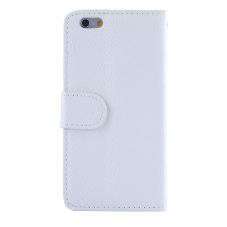 Crazy Horse Texture & Stereoscopic Diamond Encrusted Plum Horizontal Flip Leather Case with Card Slots for iPhone 6(White)