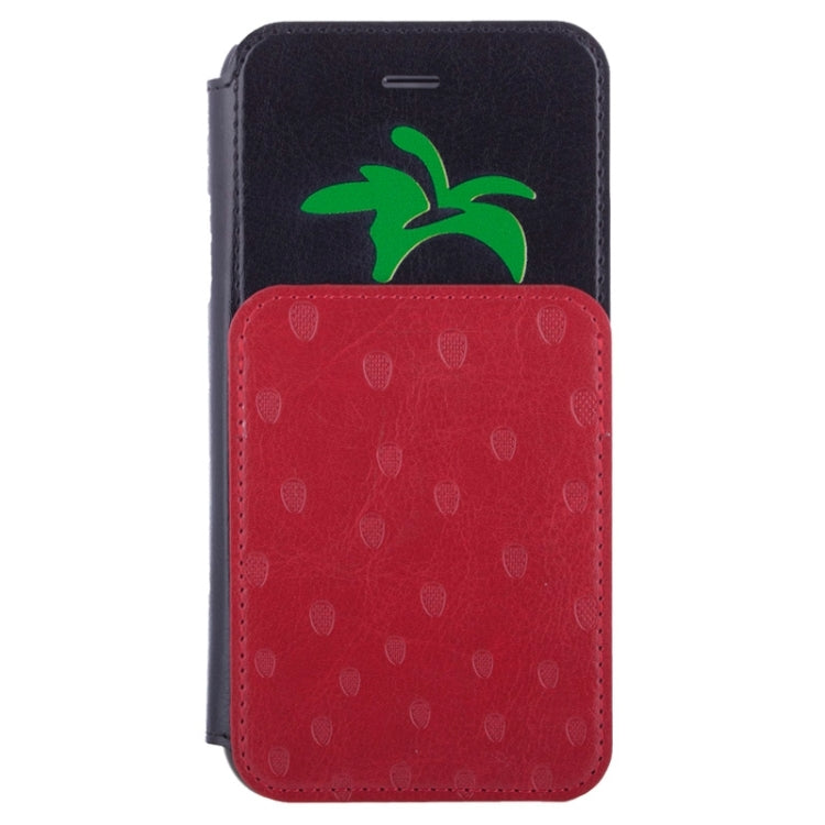 Strawberries Pattern Horizontal Flip Leather Case with Card Slots & Holder for iPhone 6 & 6S