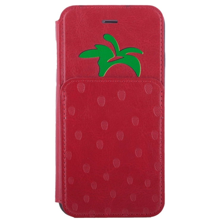 Strawberries Pattern Horizontal Flip Leather Case with Card Slots & Holder for iPhone 6 & 6S